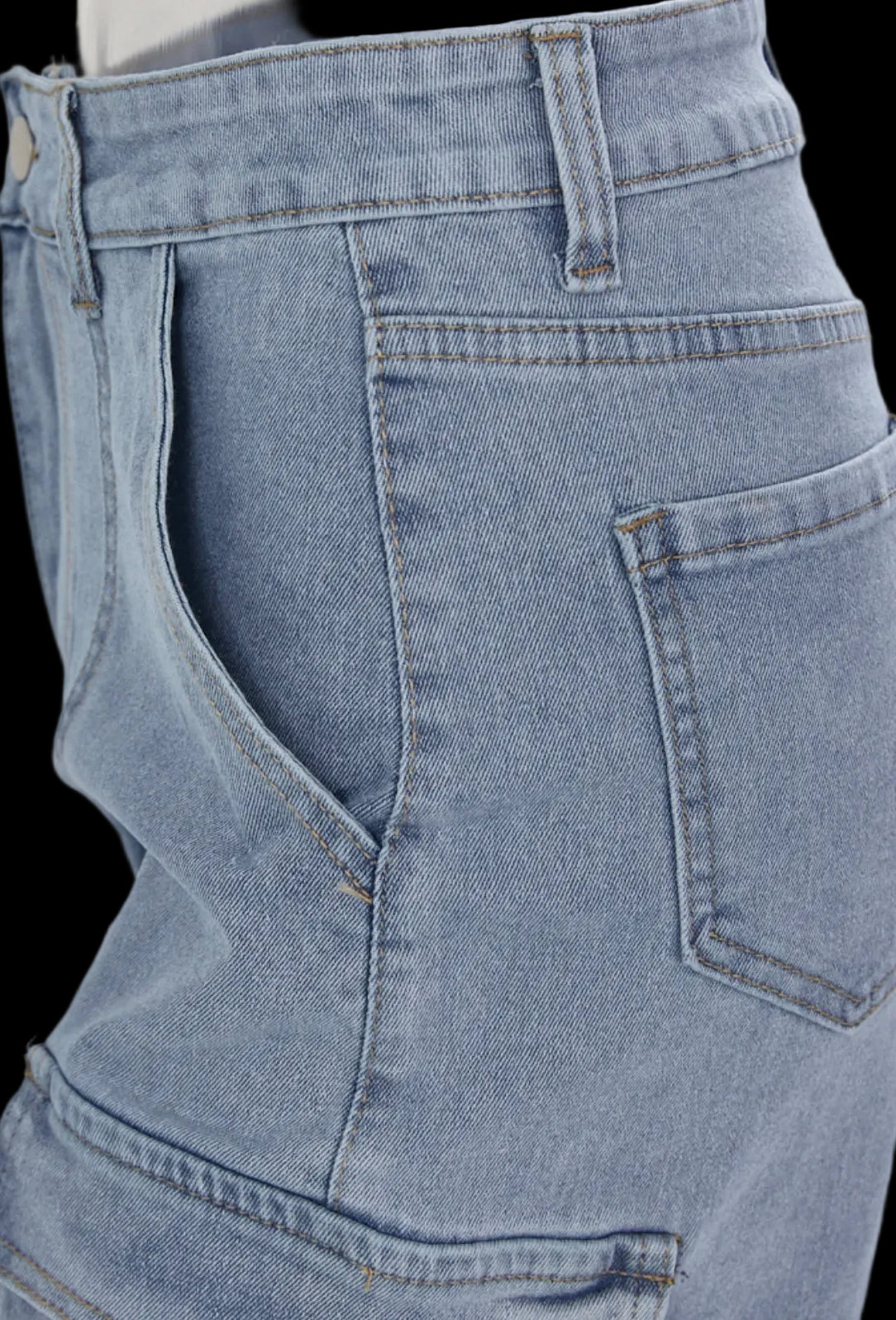Denim Cargo Shorts